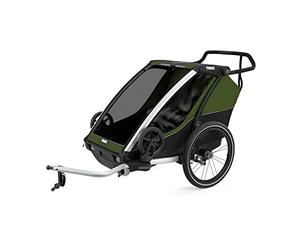 Thule, Chariot Cab 2, Trailer/Stroller, Aluminium/Cypress Green, Uni, Unisex-Adult