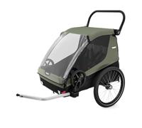 Thule Courier Kids, Dog, Cargo Bike Trailer Vintage green, One-Size | One size, vintage green, maximum weight of the child: 2 x 22 kg, seat belt: 5-point