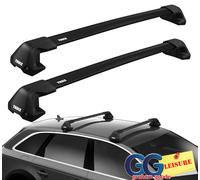 Thule Edge Black WingBars Roof Rack Bars | Toyota HiLux 4dr Double Cab 2005-2015