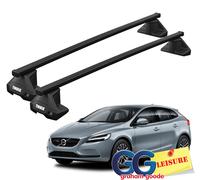 Thule Evo Square Roof Rack Bars Lockable | Volvo V40 5dr Hatchback 2012- onwards