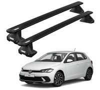 Thule Roof Rack Bars, VW Polo 5dr Hatch 2018+ onwards, Black Wing Bar Evo