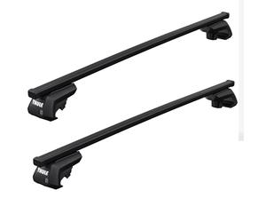 Thule SquareBar Evo Black Roof Bars fits Fiat Strada Adventure 2014 Railing