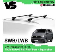 THULE SQUAREBAR ROOF BAR RAISED RAIL RACK VW TRANSPORTER T5 T5.1 T6 T6.1