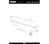 Thule Rubber Bar Black 1500 mm Boy 1500 mm Black