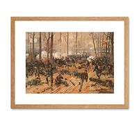 Wall Art Print Thulstrup Battle Shiloh USA American Civil War Framed Artery8 Beige W7 inch x H9 inch