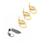 Thumb and Finger Guitar Picks 4pcs Stainless Steel La03c | Golden Finish, Ultra Thin and Lightweight Build, for Bass and Guitar, Professional Use and Collections