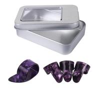 Thumb and Finger Picks for Guitar - 4Pcs Durable Medium Gauge Plectrums for Acoustic Practice, Live Performances, Musicians and Guitarists Accessories (Flat Tip