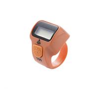 Thumb Click Counter Digital Tally Tracker - Handheld Finger Clicker with LED, Manual Row Stitch Counter for Knitting, Crochet, Classroom & Fitness Use (Beige)