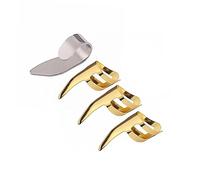 Thumb Finger Picks for Guitar and Bass 4pcs Stainless Steel La03c | Golden Set, Lightweight Ultra Thin Build, for Professional Use and Collections