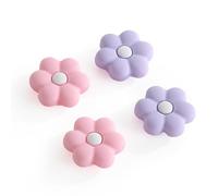 Thumb Grip Caps Compatible with Nintendo Switch, Cozy Daisy Jostick Caps for Nintendo Switch Lite/OLED, Floral Silicone Joycon Grips Cover Switch Accessories-4PCS Pastel Pink Purple Cozy Gaming