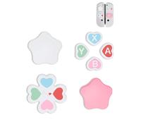 Thumb Grips for Nintendo Switch 2,Joystick Caps for Switch2,Analog joystick Cover for NS2 Joycon Controller with button sticker,Star Heart Pink White Rainbow