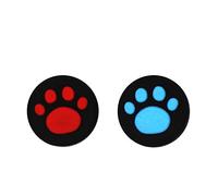 Thumb Grips Joystick Cap Cover Soft Silicone Protective Skin Case for Nintendo Switch Joy-Con - Cat Claw (Red+Blue)