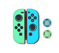 Thumb Grips Joystick Cap Cover Soft Silicone Protective Skin Case for Nintendo Switch Joy-Con (Green-Blue)