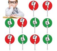 Thumb Paddles, Yes Or No Paddles - Green/Red Choice Paddles | 10 Pack Yes No Paddle Signs for Classroom Votes, Green, Red, True, False, Paddle, Teacher, Classroom, Event
