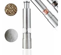 Thumb Pepper Grinder, Push Button Salt and Spices Pepper Fine Mill, One Hand Pepper Stainless Steel Grinder for Grains, Spices, Table Seasoning Grinders