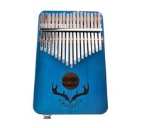 Thumb Piano, 17 Keys Thumb Piano with Study Instruction and Tune Hammer Portable Finger Marimba Instrument for Music Lovers/Beginners (Blue)