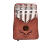 Thumb Piano, 17 Keys Thumb Piano with Study Instruction and Tune Hammer Portable Finger Marimba Instrument for Music Lovers/Beginners (Brown)