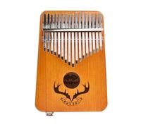 Thumb Piano, 17 Keys Thumb Piano with Study Instruction and Tune Hammer Portable Finger Marimba Instrument for Music Lovers/Beginners (Yellow)