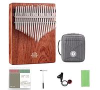 Thumb Piano 21 Keys, Zambian Rosewood Kalimba, Bottom Hole Sound Chamber, Gift for Beginners, Musical Instrument with Tuning Hammer, Pickup, Cleaning Cloth, Storage Case and Song Book