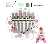 Thumb Piano, Acrylic Portable 17 Keys Mbira Crystal Finger Piano with Tune Hammer and Study Instructions, Musical Instruments Christmas Gift for Children Adults Beginners