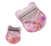 Thumb Piano Crystal Acrylic with Cleaning Cloth, Tune Hammer Kalimba Music Lovers, Beginners Finger Piano Music Party(17+10 keys)