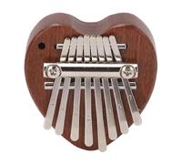 Thumb Piano, Portable Peachwood Base Clear and Apleasant 8 Keys Mini Kalimba Play Beautiful with Hanging Rope for Playing (XA65 Heart Shape)