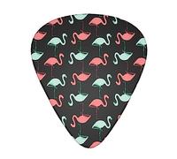 Thumb Picks Plectrum With Plastic Picks Case (12 Pieces) Celluloid Guitar Thumb Picks pink and turquoise flamingo Banjo Guitar Picks