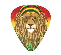 Thumb Picks Plectrum With Plastic Picks Case (12 Pieces) Celluloid Guitar Thumb Picks rasta flag rastafarian reggae lion Banjo Guitar Picks