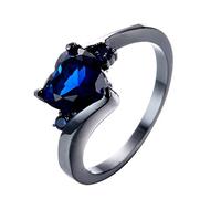 Thumb Ring Jewelry Zircon Shaped Colorful Women Heart Hearts Rings (Blue, 8)