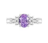 Thumb Rings For Women, Ice Flower Cut Oval Ring For Women Date Engagement Wedding Gemstone Ring For Her Sapphire Emerald Amethyst Ruby Simulated Diamond Band Cocktail Jewellery Gift With Box