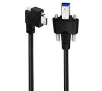 Thumb Screw USB to Type-C Panel Mount Cable, Black Molded Exterior for Kiosk Data Extension and Fixture Wiring Panel Mount Cable Type C Usb Data Extension Thumb Screw Host Plug Kiosk Enclosure Wiring