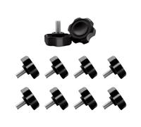 Thumb Screws, KINHARD 10 PCS M6 Handle Nut, Black Star Knob Handles, for Machine Tools, Mechanical Equipment, Furniture Decoration, Electronic Equipment