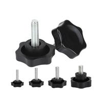 Thumb Screws Star-Shaped Thumb Screw M4 M5 M6 M8 M10 M12 Plastic Handle Plum Hand Tighten Tightening Nuts Mechanical Knob Carbon Steel(20mm (5pcs),M5 (Head 25mm))