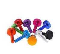 Thumb Screws Threaded Knurled, 2/10pcs M5 Thumb Screw Flat Cylindrical Head Hand Tighten Bolt Length 6-20mm Anodizing(Sky Blue,15 MM-M5 (10 PCS))