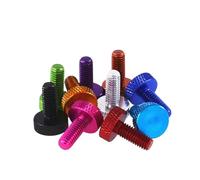 Thumb Screws Threaded Knurled, 2/5Pc M6 Thumb Screw Bolt Hand Tighten Knob Knurled Flat Head Anodized Length 10-30 Mm(Dark Red,30 MM-M6 (2 PCS))