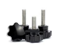 Thumb Screws Threaded Knurled, 5Pcs M4-M6 Hand Knob Screws Bolt Star Shape Head Thread Clamping Thumb Handle Screw Bolts(50mm,M4)