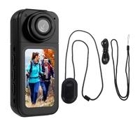 Thumb Sized Wearable Action Camera WIFI 180° Rotating 2.7K Portable Magnetic Body Worn Camera for Pet Working Travel Sports (Black)