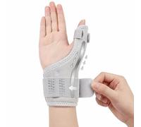 Thumb Splint Support Brace for Arthritis & Carpal Tunnel, Adjustable Immobilizer for Trigger Finger, Tendonitis, Sprain Pain Relief, Breathable & Comfortable Fit for Left & Right Hand, Light Grey