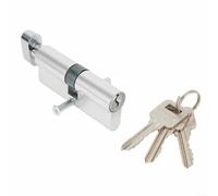 Thumb Turn Cylinder Door Lock for UPVC Doors 35x35mm Anti-Pick Euro-Barrel with 3 Keys Silver Tone Aluminum Multi-Way Lock Mechanism Enhanced Security Theft Protection Easy Installation