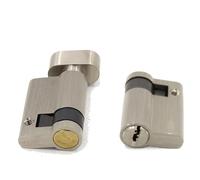 Thumb Turn Euro Cylinder Lock, 1Pcs Invisible Door Lock Core Half Eccentric Lock Cylinder,with Knob,45mmx32MM,for Channel Lock Fire-Proof Door Security Door (Color : with Key) (Color : with Knob)