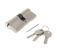 Thumb Turn Euro Door Barrel, PVC Door Cylinder Lock Double Open Brass Silver 60-90mm(B 70mm)