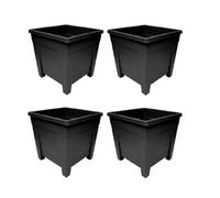 Thumbs Up 4 X 33Cm Square Black Colour Grosvenor Plastic Patio Planter