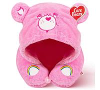 Care Bears - Cheer Bear Snuggle Hood, Travel Pillow for Airplane and Car, Soft Plush, Neck Pillow with Hood and Button Clip - Pink