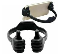 Thumbs up Cell Phone Holder, Adjustable Silicone Tablet Stand, Universal Cell Phone Holder for Desk, Portable Desktop OK Stands for Smart Phones, Gifts for Christmas (Black)