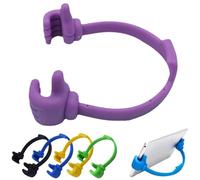 Thumbs up Cell Phone Holder, Adjustable Silicone Tablet Stand, Universal Cell Phone Holder for Desk, Portable Desktop OK Stands for Smart Phones, Gifts for Christmas (Purple)
