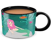 Thumbs Up Mermaid Heat Change Mug, Black