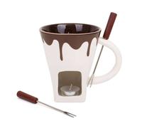 Thumbs Up Novelty Fondue Mug Set (2 Forks, Chocolate & Candle) In White White One Size
