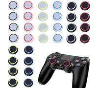 Thumbstick Caps Silicone 32PCS Colorful Aim Assist Thumb Stick Grips Caps set Protection Attachments Thumb Grip Cap Cover Compatible for PS5 PS4 PS3 PS2 Series X S Switch Pro Controller