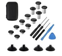 Thumbstick Replacement Caps Kit for PS5/PS4, Xbox One/Series X|S & Switch Pro - 7 Pairs Joystick Grip Set with Storage Case and Tools, Controller Repair & Customisation Accessories (black)