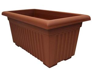 Thumbsup 53cm Long Rectangular Plastic Trough Planter, Terracotta | 41L Large Raised Gardening Trough/Windowsill Herb Planter | Weather-Resistant, Outdoor Balcony Flower Pot | Plant Pot for Garden